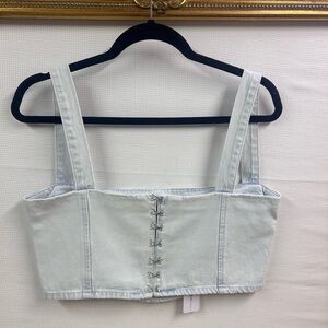WeWoreWhat Light Blue Denim Crop Top M